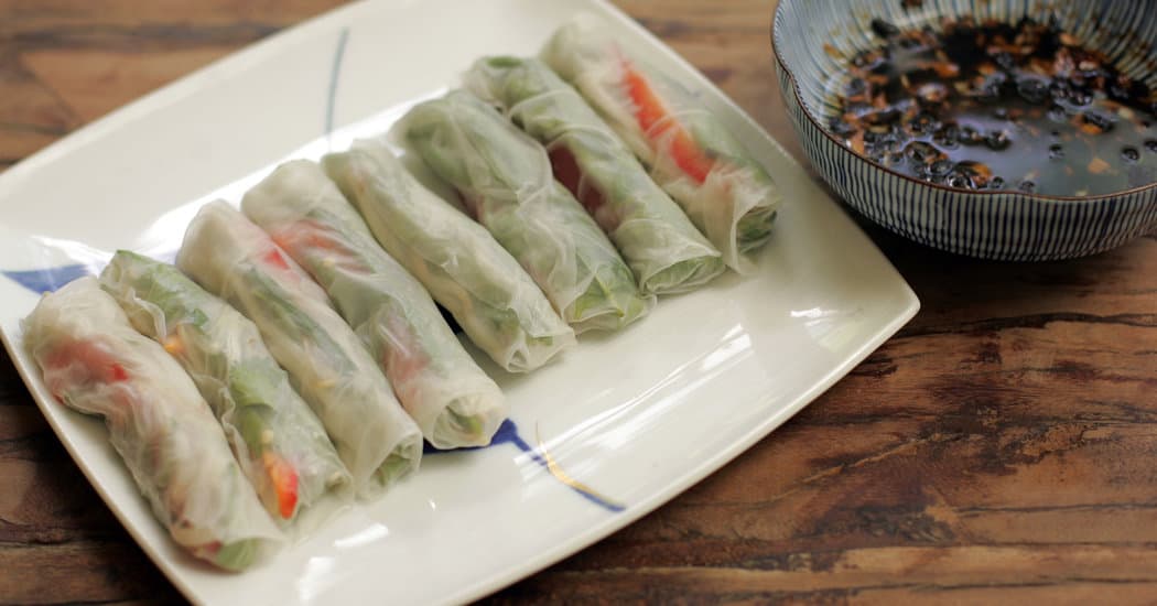 Summer Rolls With Black Bean Garlic Dipping Sauce